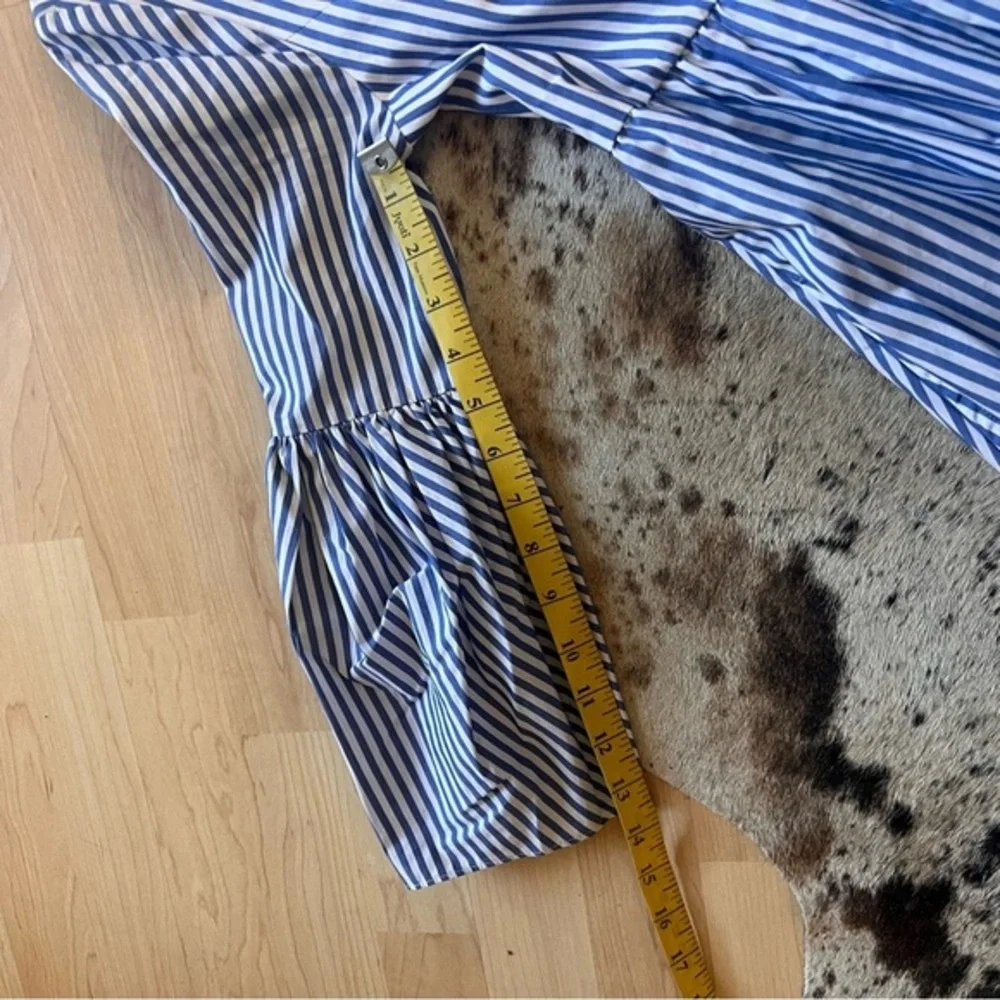 STAUD Blue White Striped Plumeria Long Dress Cottage Cotton‎ Size 00 - Picture 9 of 13